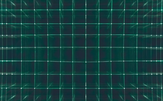 3D green grid representing the tech industry, modern and abstract